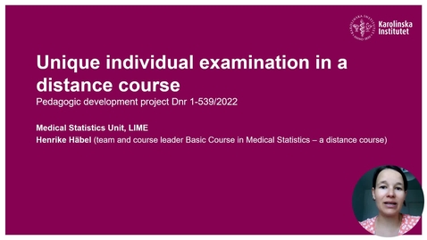 Thumbnail for pres_Habel_unique_individual_examination_distance_course