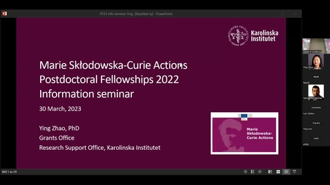 Thumbnail for MSCA PF 2023 Grants Office information seminar