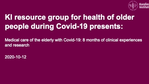 Thumbnail for Medical care of the elderly with Covid-19 PART 3 OF 3