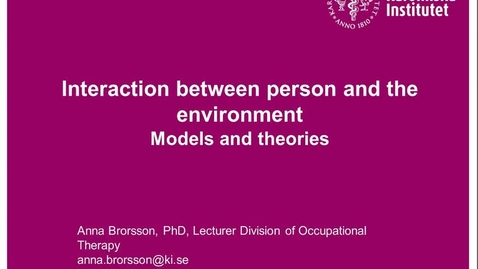Thumbnail for Interaction between person and the environment