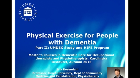 Thumbnail for Physical exercise for people with dementia, part 2