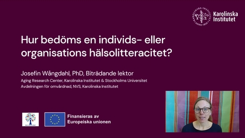 Thumbnail for Hur bedöms en individs- eller organisations hälsolitteracitet