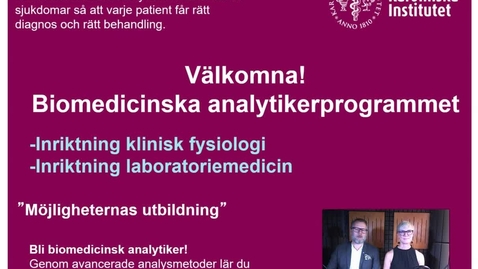 Thumbnail for Välkommen till Biomedicinska analytikerprogrammet