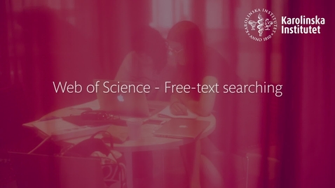 Thumbnail for Web of Science - Free-text searching
