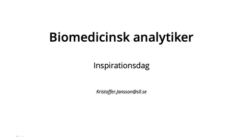 Thumbnail for Kortfilm från en tidigare student som läst till biomedicinsk analytiker - inriktning laboratoriemedicin