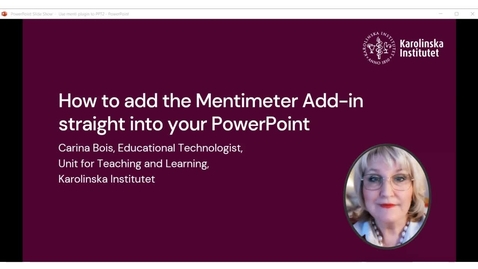 Thumbnail for Insert Mentimeter add-in to PowerPoint (update oct2024)