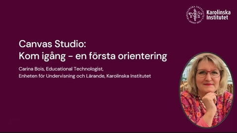 Thumbnail for Kom i gång med Canvas Studio: orienteringsvideo