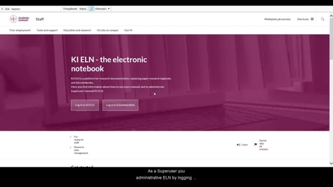 Thumbnail for Superuser---login KI ELN