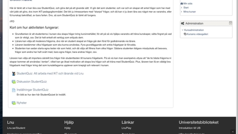 Thumbnail for StudentQuiz - hur du som student använder det i MyMoodle