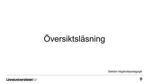 Thumbnail for Studera: Översiktsläsning