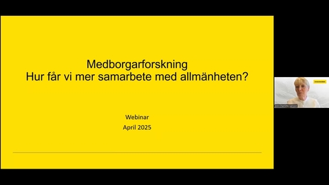 Thumbnail for Medborgarforskning - hur får vi mer samarbete med allmänheten?