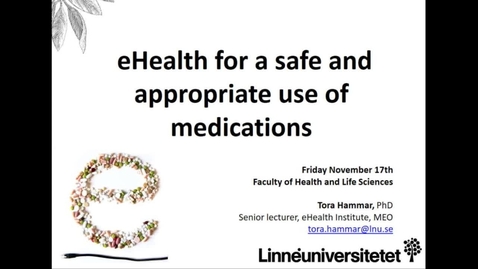 Thumbnail for eHealth for a safe and appropriate use of medications