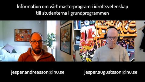 Thumbnail for Information om master i idrottsvetenskap för grundprogrammen VT2020