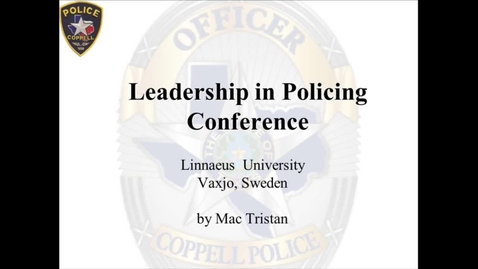 Thumbnail for Leading change in the Police Culture