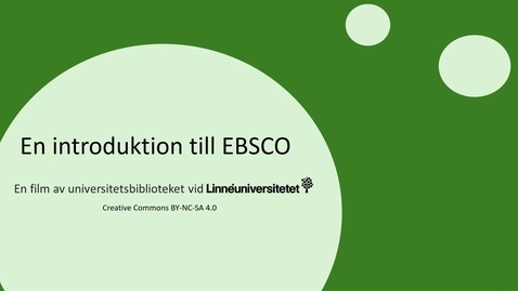 Thumbnail for En introduktion till EBSCO