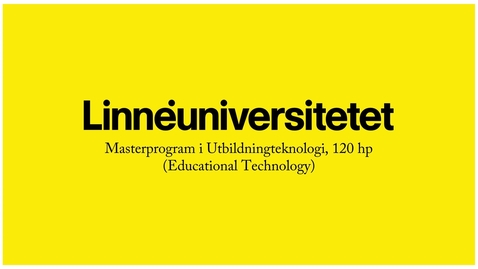 Thumbnail for Masterprogram  i Utbildningsteknologi
