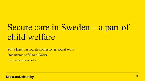 Thumbnail for Secure care, Sofia Enell