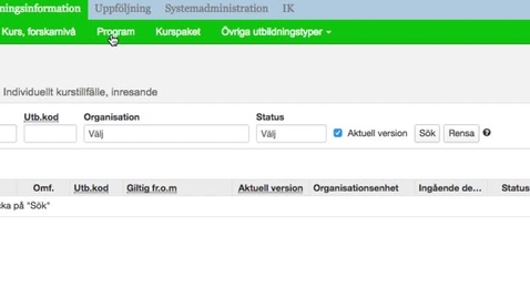 Thumbnail for Sök fram ett programtillfälle
