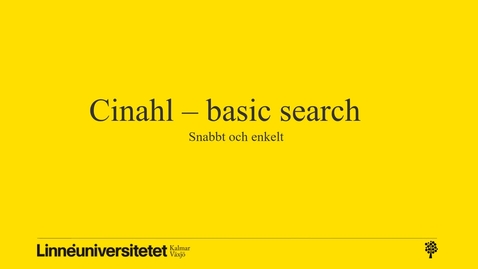 Thumbnail for Cinahl - basic (snabbt och enkelt)