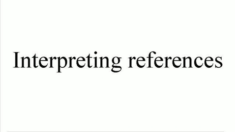 Thumbnail for Interpreting References