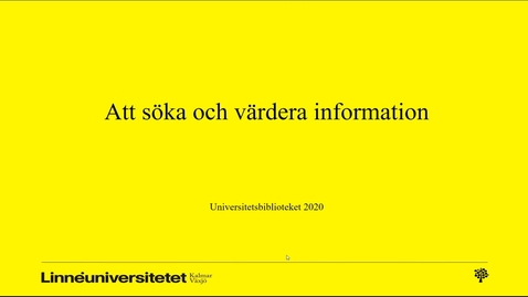 Thumbnail for Att söka och värdera information - Grundfilm