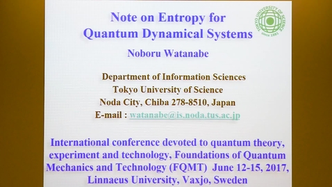 Thumbnail for Note on Entropy for Quantum Dynamical Systems - Noburu Watanabe