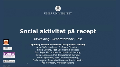 Thumbnail for Social aktivitet på recept