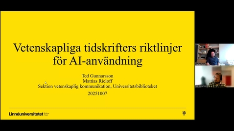 Thumbnail for Vetenskapliga tidskrifters riktlinjer för AI-användning