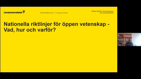 Thumbnail for Nationella riktlinjer för öppen vetenskap