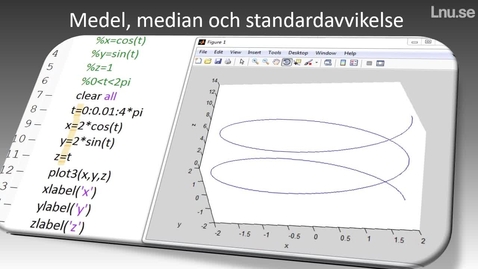 Thumbnail for Medel median och standardavvikelse hur beräknar man det i Matlab?