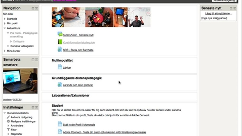 Thumbnail for Lägga till Block i MyMoodle