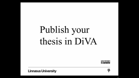 Thumbnail for Publish your thesis in DiVA