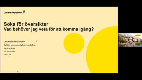 Thumbnail for Söka för översikter - vad behöver jag veta för att komma igång?