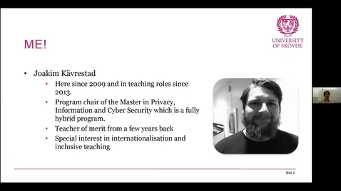 Thumbnail for Seminarium om Hybridundervisning - Joakim Kävrestad - Pedagogiskt Café