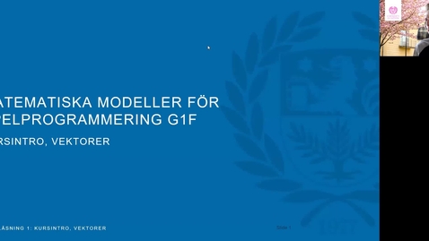 Thumbnail for MA317G: Föreläsning 1, 2021