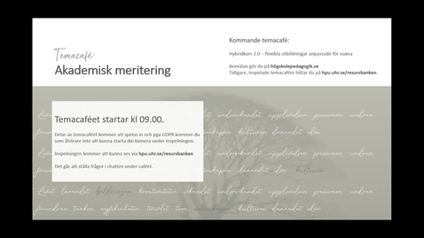 Thumbnail for Temacafe akademisk meritering 8 februari 2024