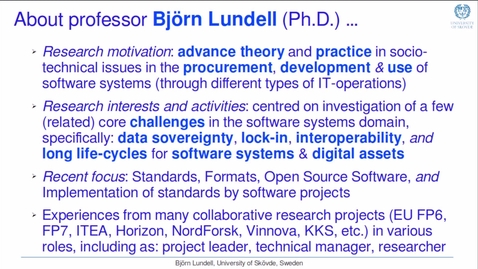 Thumbnail for IT825A-about-Bjorn-Lundell.mp4