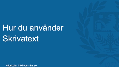 Thumbnail for Hur du använder skrivtext