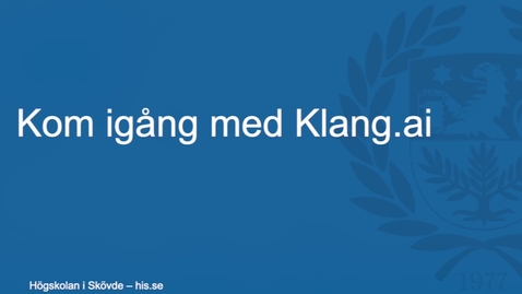 Thumbnail for Kom igång med klang ai