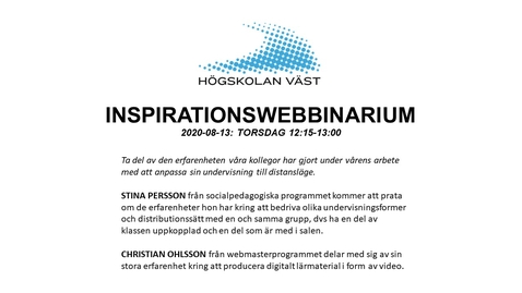 Thumbnail for IMS-webbinarium: Stina Persson och Christian Ohlsson, 2020-08-13