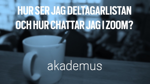 Thumbnail for Hur ser jag deltagarlistan och hur chattar jag i Zoom?/How do I view the participants list and  chat in Zoom?