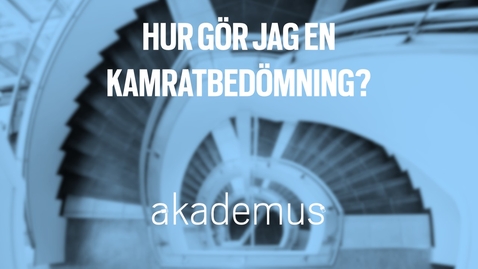 Thumbnail for Studentperspektiv: Hur gör jag en kamratbedömning?/How do I make a peer review assessment?