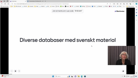 Thumbnail for Databaser med svenskt material samt sökstrategi