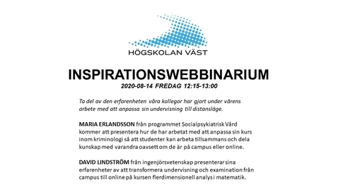 Thumbnail for IMS-webbinarium: Maria Erlandsson och David Lindström, 2020-08-14