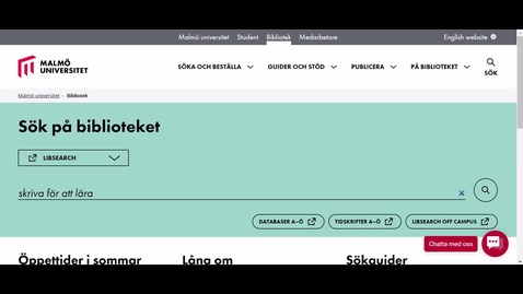 Thumbnail for Söka i Libsearch nya webben