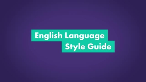 Thumbnail for English Language Style Guide