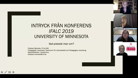 Thumbnail for Intryck från IFALC 2019 Elisabet Malvebo