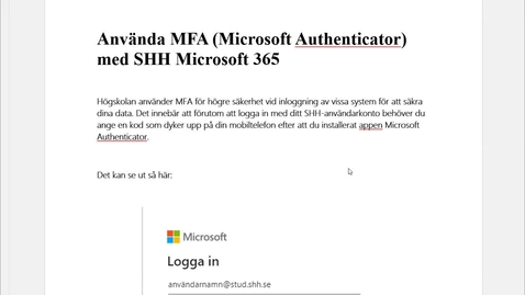 Thumbnail for MFA för studenter