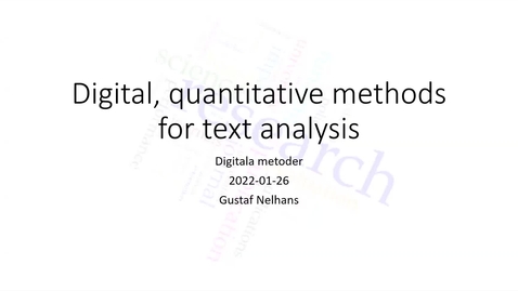 Thumbnail for Textanalys med digitala metoder