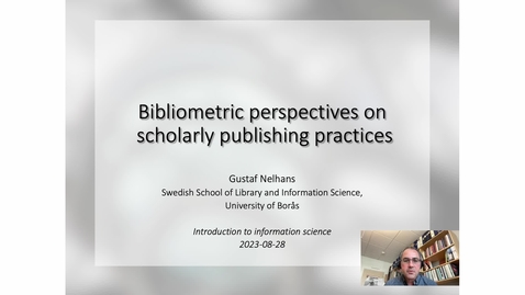 Thumbnail for Scholarly publishing and bibliometrics Part 1: Theory